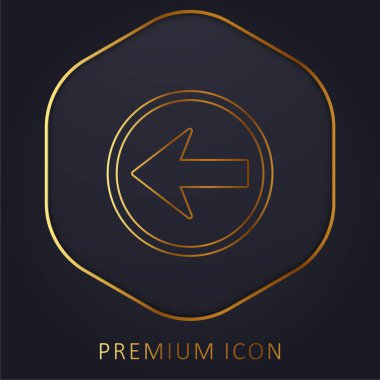 Geri Seyrüsefer Okunun Düğmesi Sol Altın Satır prim logosunu ya da simgesini gösterir