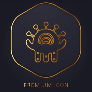 Uzaylı altın çizgisi prim logosu veya simgesi