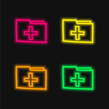 Dizin El Çizilmiş Arayüz Sembolü Ekle Parlak neon vektör simgesi