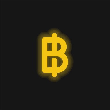 Baht sarısı parlak neon simgesi