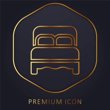 Yatak altın çizgisi prim logosu veya simgesi