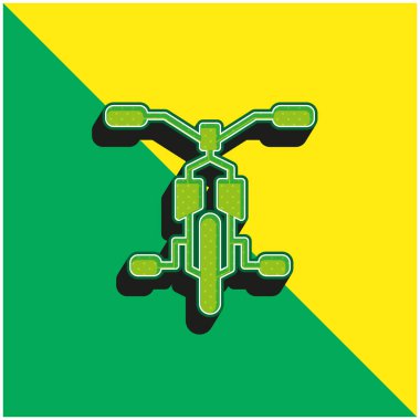 Bisiklet Yeşil ve Sarı 3D vektör simgesi