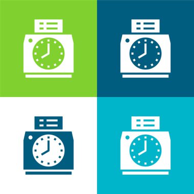 Katılım Düz 4 renk minimal simgesi seti