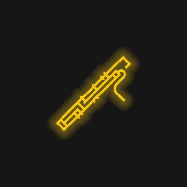 Bassoon yellow glowing neon icon clipart