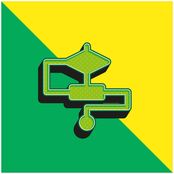 Зеленый и желтый современный трехмерный векторный логотип