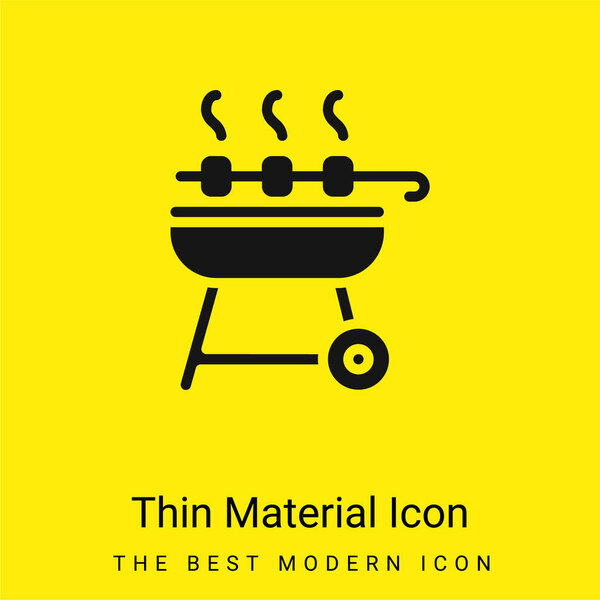 Barbeque minimal bright yellow material icon