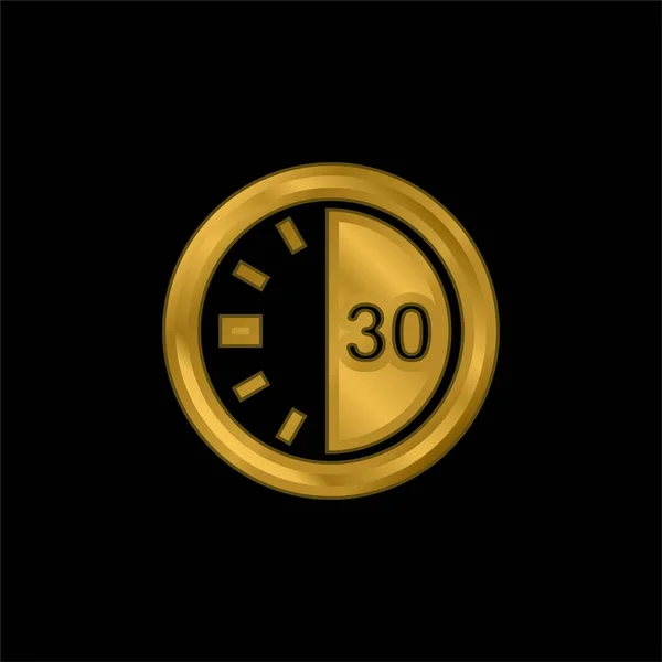 Seconds Timer Gold Plated Metalic Icon Logo Vector — 스톡 벡터