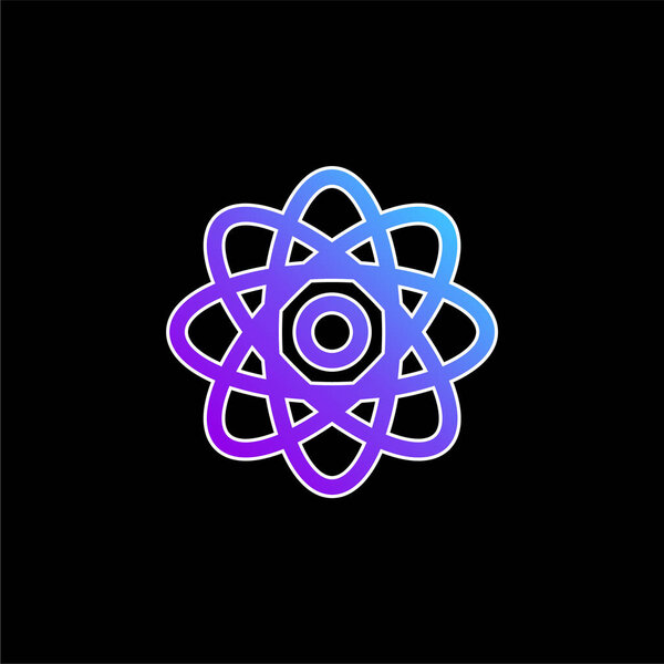 Atom blue gradient vector icon