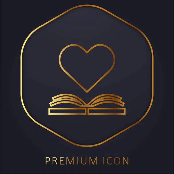 Libro Linea Dorata Logo Premium Icona — Vettoriale Stock