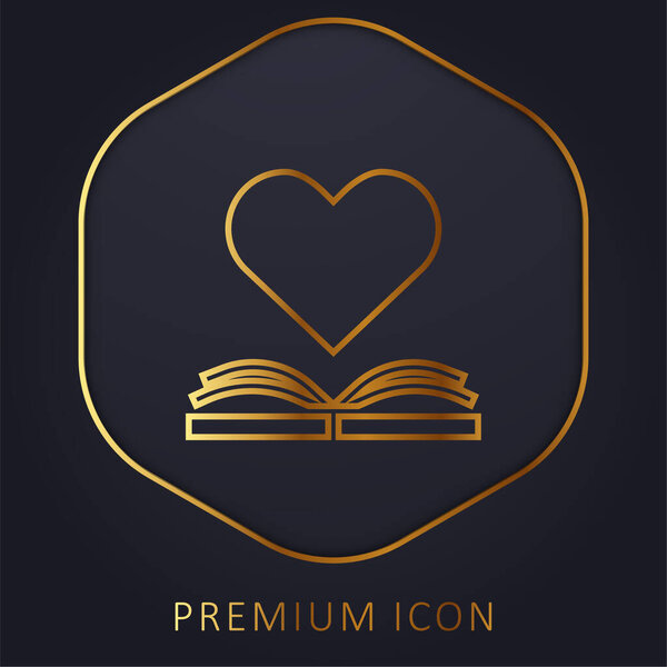 Book golden line premium logo or icon