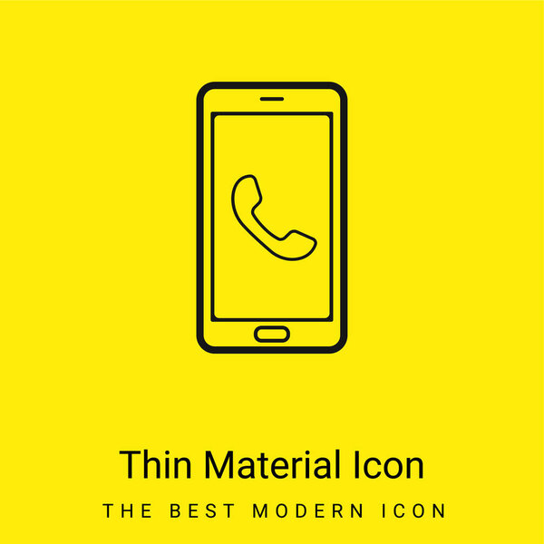 Auricular On Phone Screen minimal bright yellow material icon