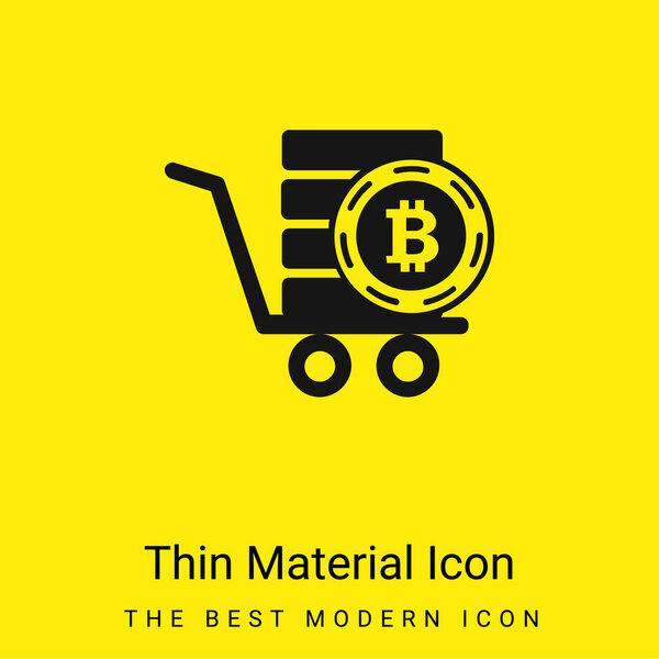 Bitcoin In A Pushcart minimal bright yellow material icon