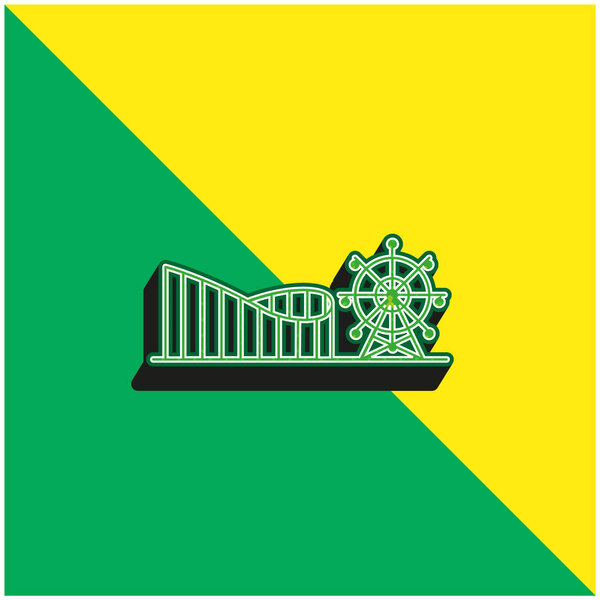 Amusement Park Green and yellow modern 3d vector icon logo