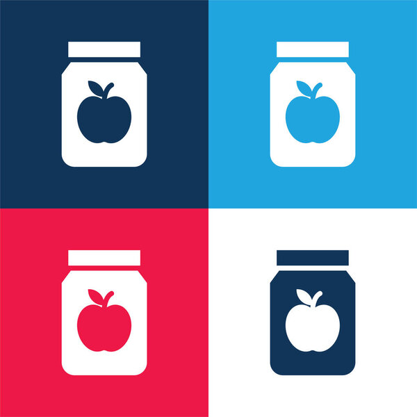 Apple Jam blue and red four color minimal icon set