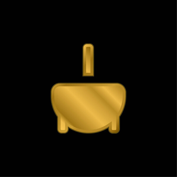 Bathtub gold plated metalic icon or logo vector