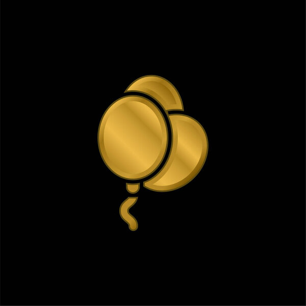 Balloons gold plated metalic icon or logo vector