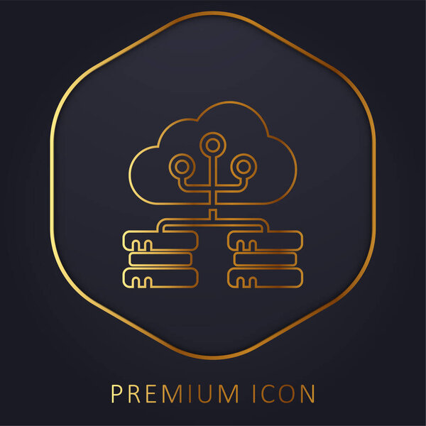Big Data Золотая линия премиум логотип или значок
