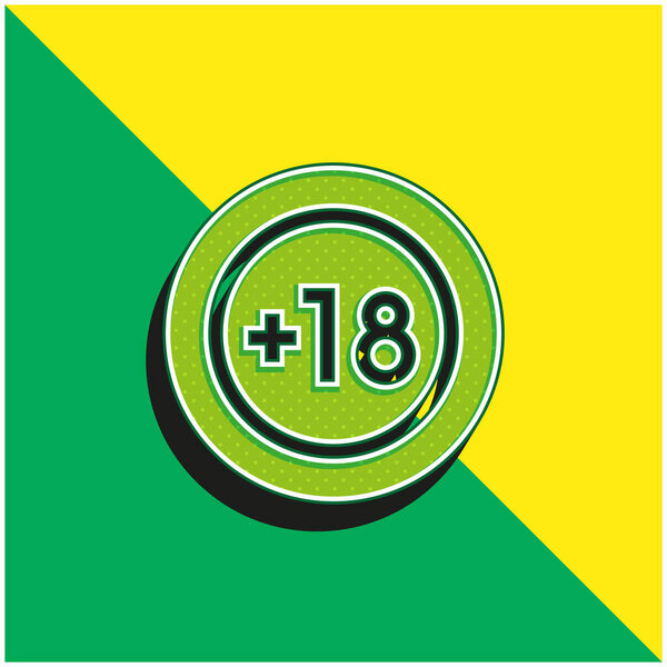 Age Limit Green and yellow modern 3d vector icon logo