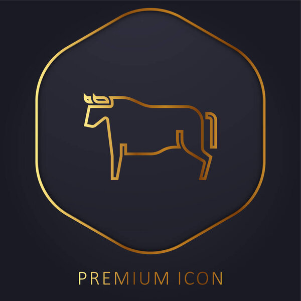 Beef golden line premium logo or icon
