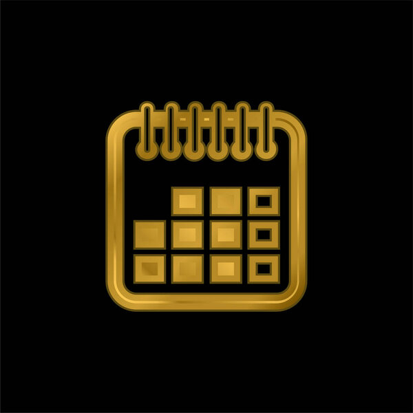 Годовой календарь Позолоченная икона или вектор логотипа
