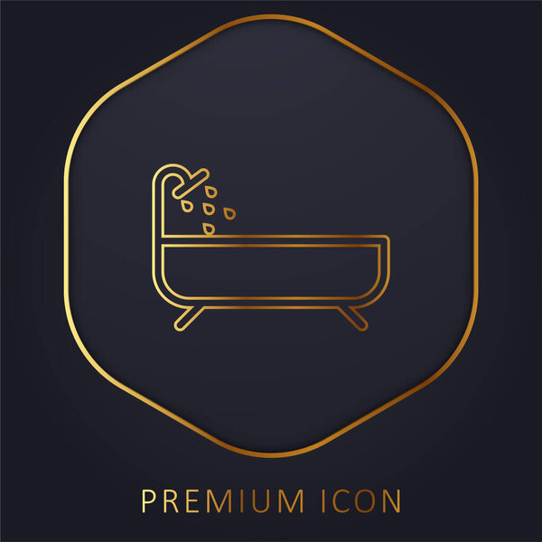 Bathtub golden line premium logo or icon