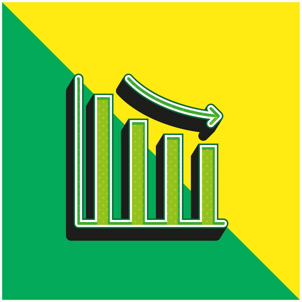 Bar Green and yellow modern 3d vector icon logo