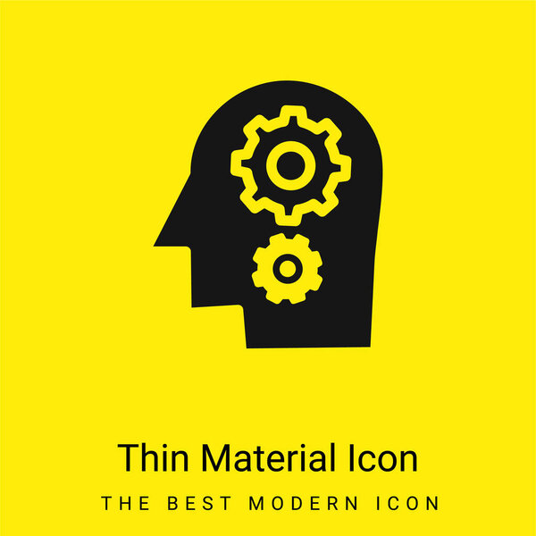 Мозговой штурм минимальная ярко-желтая икона материала
