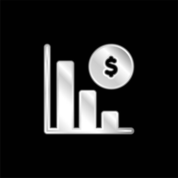 Bankruptcy silver plated metallic icon