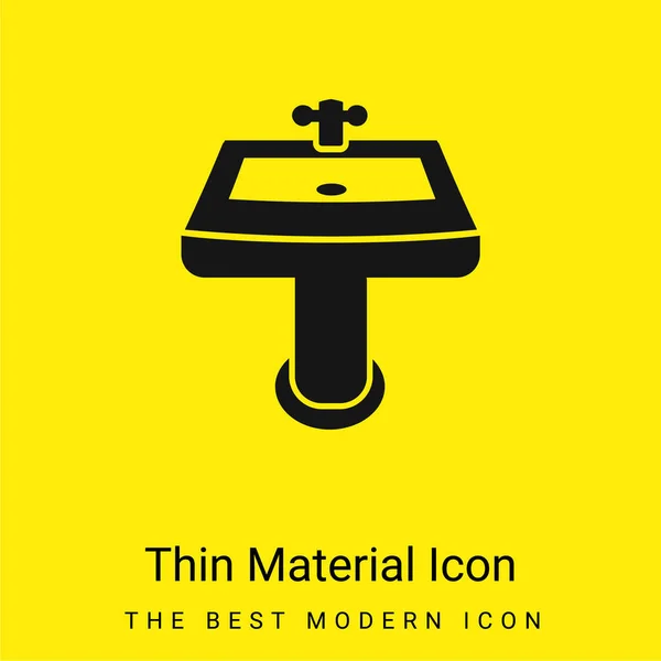 Bathroom Sink Minimal Bright Yellow Material Icon — Stock Vector