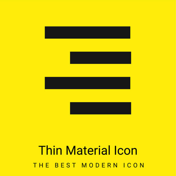 Выравнивание справа значок минимального ярко-желтого материала