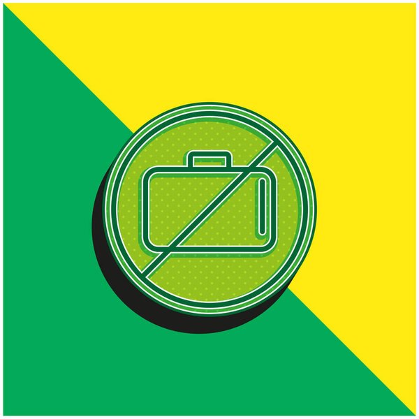 Baggage Ban Signal Green and yellow modern 3d vector icon logo
