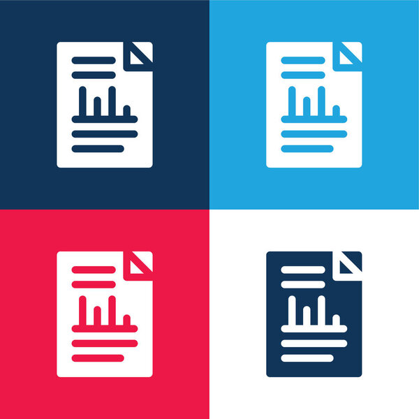 Аналитика синий и красный четыре цвета минимальный набор значков