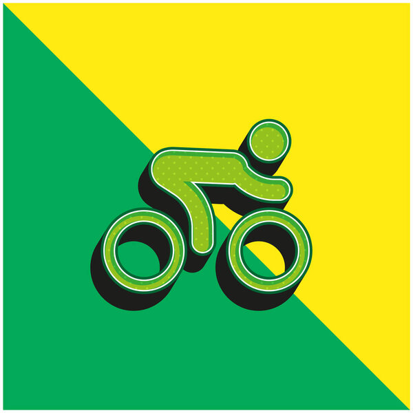 Bicycle Race Green and yellow modern 3d vector icon logo