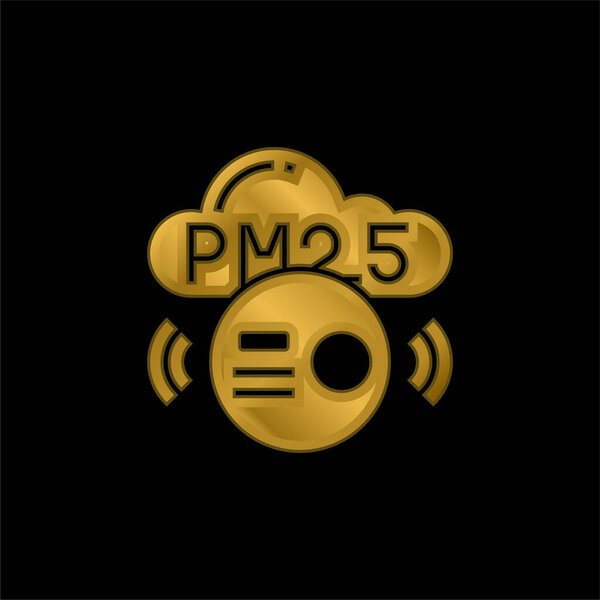 Air Pollution gold plated metalic icon or logo vector