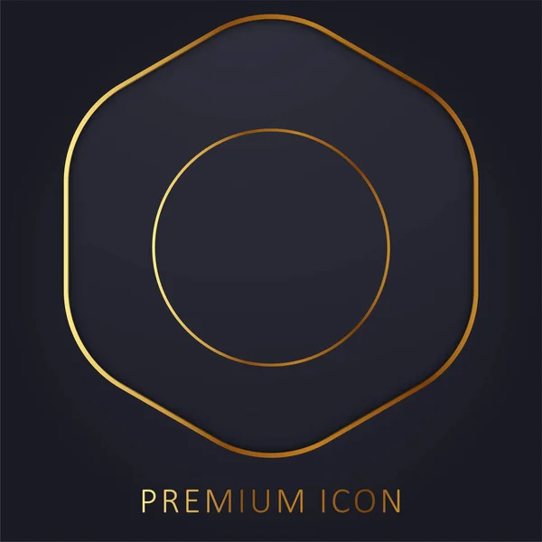 Zwarte Cirkel Gouden Lijn Premium Logo Pictogram — Stockvector