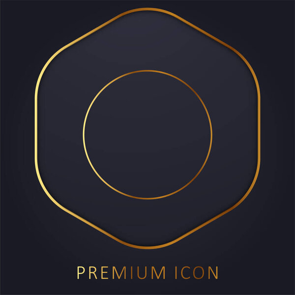 Black Circle golden line premium logo or icon