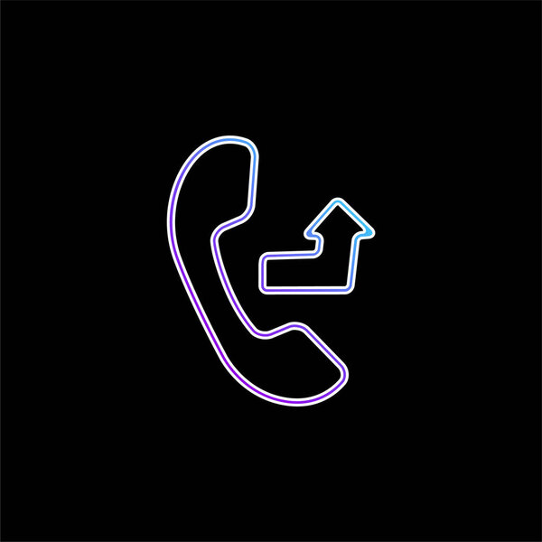 Auricular With An Outgoing Arrow Sign blue gradient vector icon