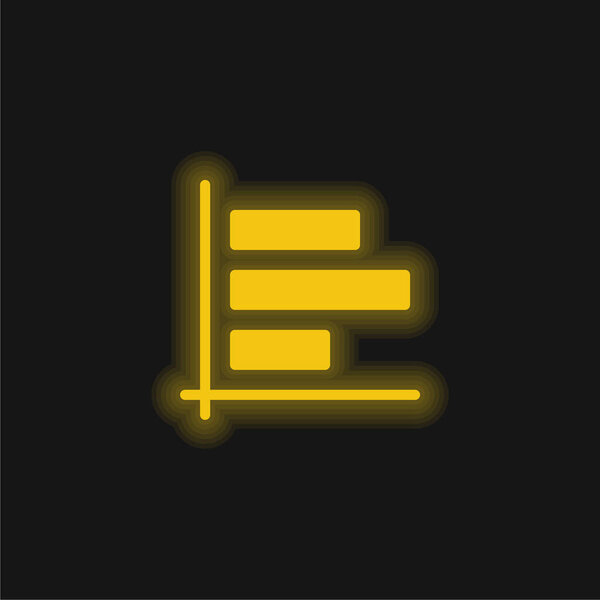 Bar Chart yellow glowing neon icon