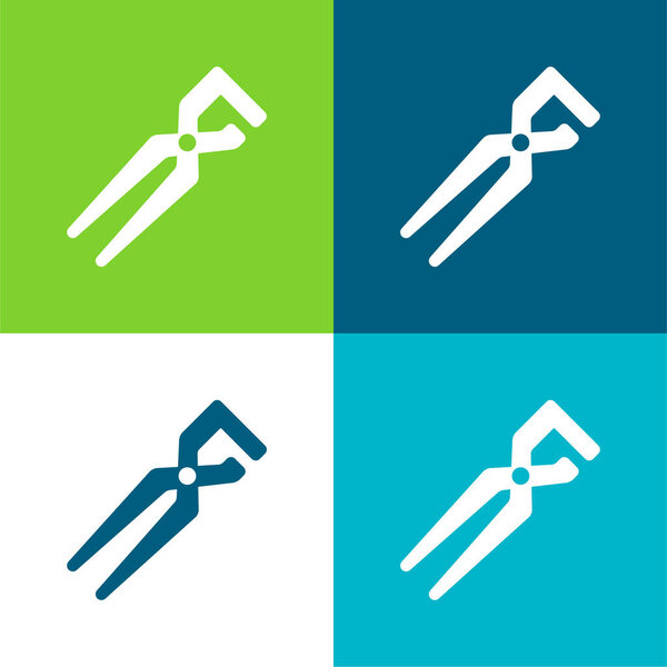 Большие клипперы Плоские четыре цвета минимальный набор значков