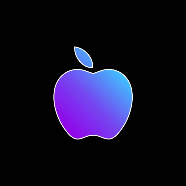 Icône Vectorielle Gradient Bleu Pomme Forme Fruit Noir — Image vectorielle