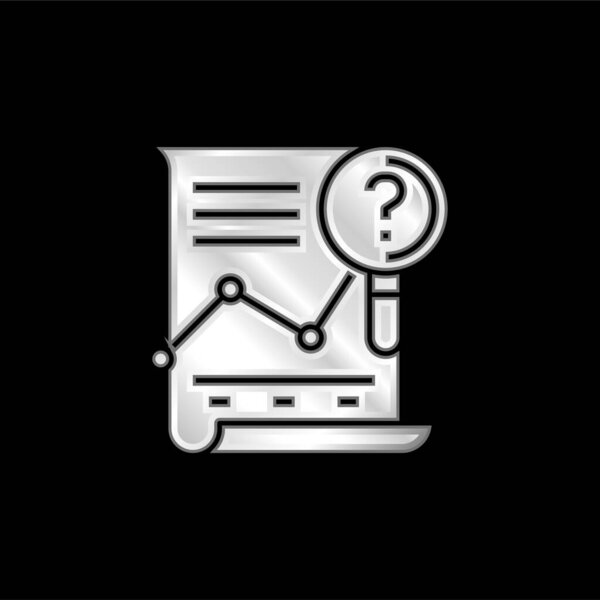 Analysis silver plated metallic icon