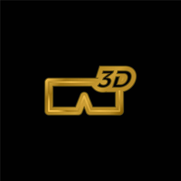 3D Glass Symbol gold plated metalic icon or logo vector