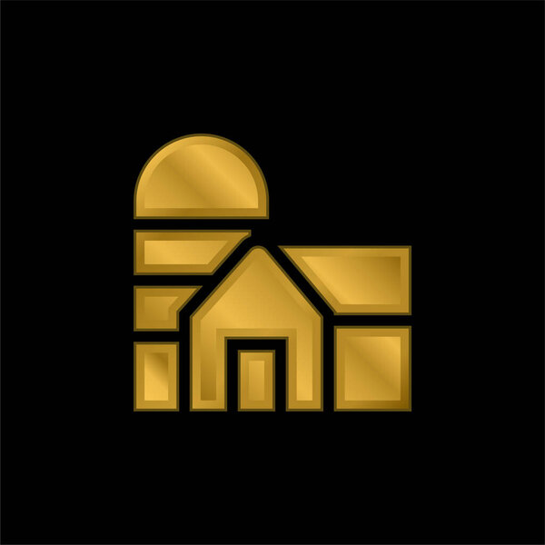 Позолоченная икона коровника или вектор логотипа