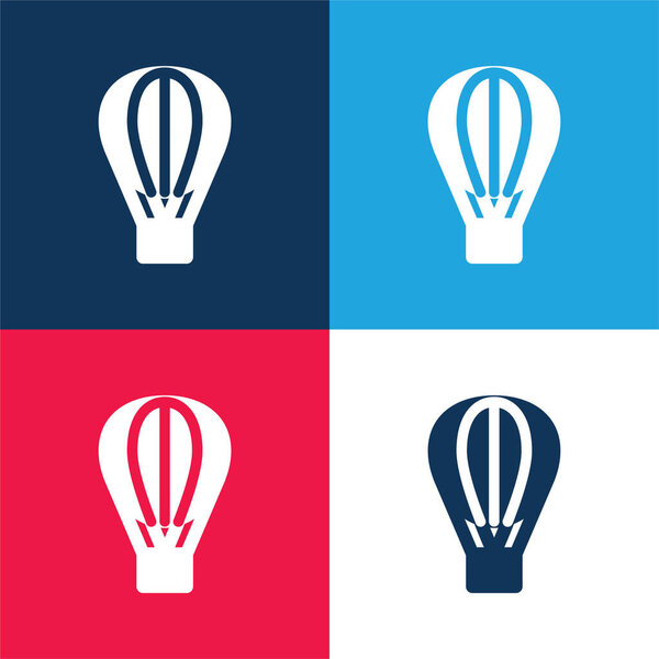 Воздушный шар синий и красный четыре цвета минимальный набор значков