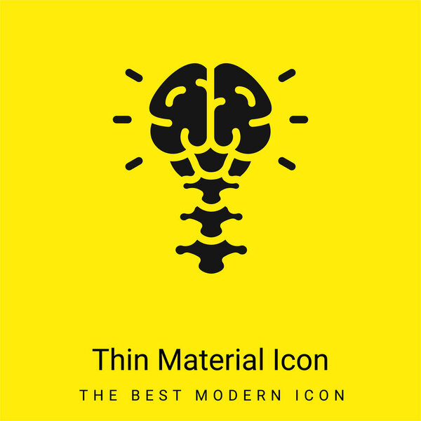 Brain minimal bright yellow material icon