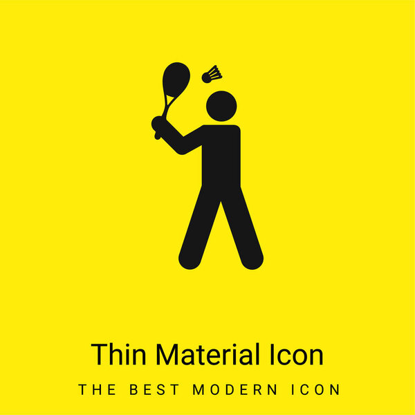 Badminton Player minimal bright yellow material icon