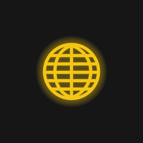 Желтый светящийся неоновый значок