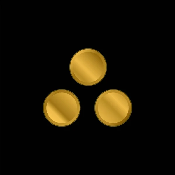 Ammunition Gold Plated Metalic Icon Logo Vector — ストックベクタ