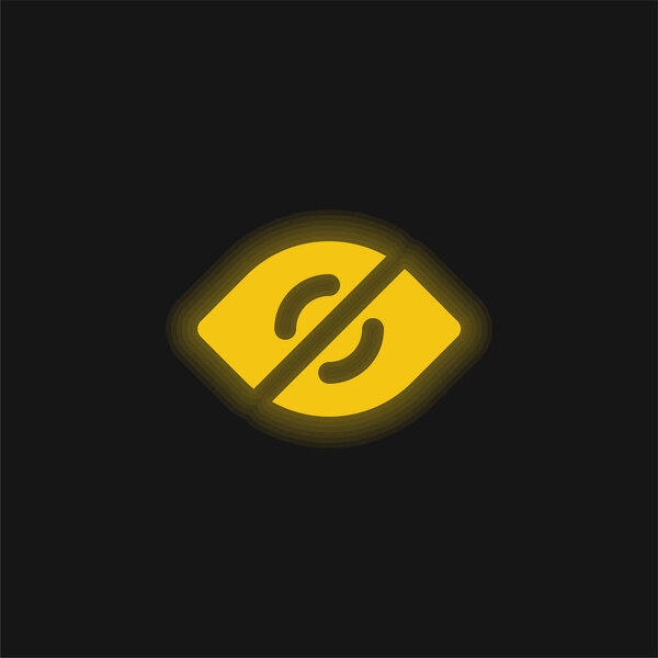 Слепой жёлтый светящийся неоновый значок