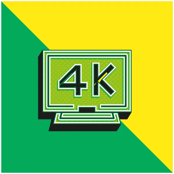 stock vector 4k Green and yellow modern 3d vector icon logo